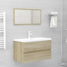 Set mobili da bagno rovere sonoma in truciolato