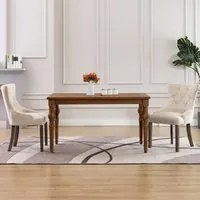 Sedie da Pranzo 2 pz Beige in Tessuto 287945