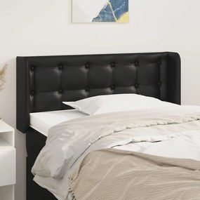 Testiera Ad Orecchio Nera 93x16x78/88 Cm İn Similpelle /