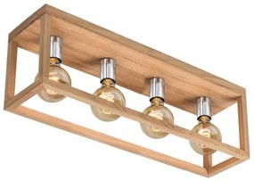 Spot-Light 9158474L - Plafoniera da soffitto KAGO 4xE27/60W/230V, rovere opaco