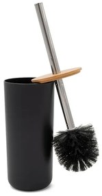 Set completo accessori bagno da appoggio in abs nero e bamboo Surf