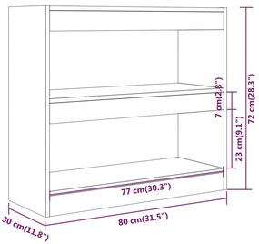 Libreria/Divisorio Bianco 80x30x72 cm