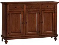 Madia credenza napoletana in legno 3 ante tinta noce 150x43x98