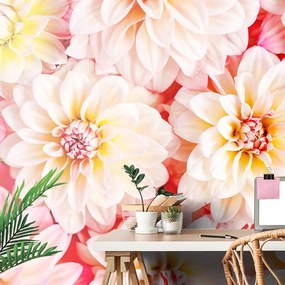 Carta da parati – Fiori di dalia pastello