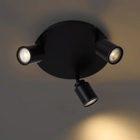 Faretto da bagno moderno nero 3 luci IP44 - Ducha