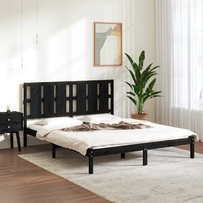 Giroletto Nero İn Legno Massello 150x200 Cm King Size /