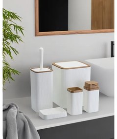 Set da bagno ZOYA 5 pz bianco/marrone