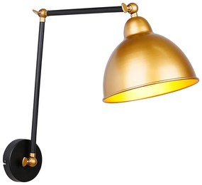 Lampada da parete in metallo di colore nero-oro Truck - Candellux Lighting