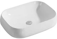 Lavabo da appoggio in ceramica bianca cm 57x44,5 con vasca profonda