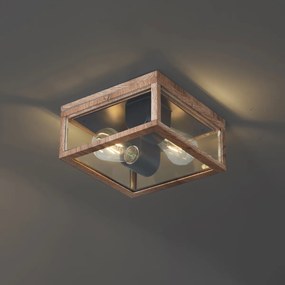 Plafoniera industriale stampa legno IP44 2 luci - Charlois