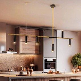 ALDEX Plafoniera 1083K40 a 6 luci, nero/ottone