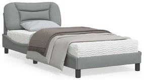 Giroletto con luci led grigio chiaro 80x200 cm in tessuto