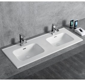 Kamalu - Lavabo incasso 121 cm a doppia vasca | Litos-K7012D