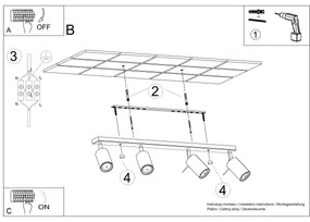 Sollux SL.1498 - Faretto RING 4xGU10/10W/230V color crema