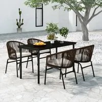 Set Mobili da Pranzo per Giardino 5 pz Marrone cod mxl 38730