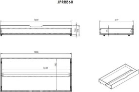 Letto da bambini regolabile bianco in pino massiccio con contenitore, materasso e rete inclusi Jumper - Vipack