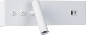 Brilagi-LED Faretto da parete con porta USB NOCTIS LED/3W/230V+LED/9W bianco