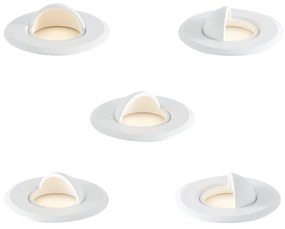 Set di 5 faretti da terra moderni bianchi con LED IP67 - Linsey