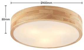 Lindby Tanju plafoniera, legno di rovere, Ø 40 cm