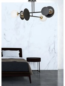 Lampadario a sospensione con supporto rigido MINERVA 2xE27/15W + 2xE14/10W/230V nero