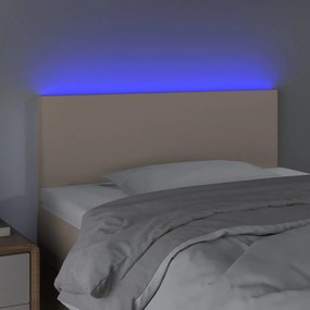 Testiera cappuccino a led 80x5x78/88 cm in similpelle