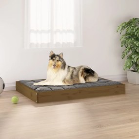 Cuccia Per Cani Ambrata 91,5x64x9 Cm İn Legno Massello Di Pino /