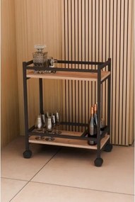 Carrello Portavivande Stile Industrial 60x34x76 Will Rovere