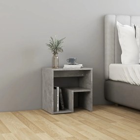 Comodino Grigio Cemento 40x30x40 Cm İn Legno Multistrato /