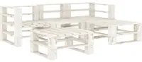 Set Salotto da Giardino 5 pz su Pallet in Legno Bianco