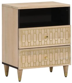 Comodino 50x33x60 Cm İn Legno Massello Di Mango /