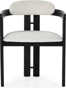 Set di sedie da pranzo bianca/nera in imbottito con braccioli 2 pz Eiden – MOME