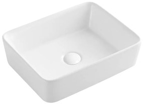 Lavabo da appoggio Ambient IDRO BRIC rettangolare piletta inclusa in ceramica L 48 x H 13 x P 37 cm bianco piletta inclusa