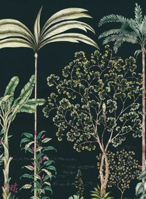 Isidore Leroy Carta da parati panoramica Jardin des Oiseaux Nuit - Panel A