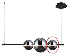 Azzardo - Vetro di ricambio per lampadario SANDRA nero/cromo - piccolo diametro 15 cm