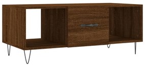 Tavolino salotto rovere marrone 102x50x40 cm legno multistrato