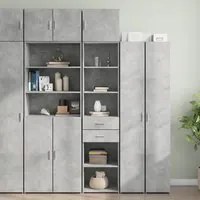 Mobile Sottile Grigio Cemento 45x42,5x225 cm in Truciolato 3281297