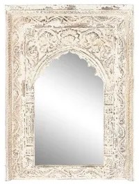 Specchio da parete Home ESPRIT Bianco Legno di mango 60 x 6 x 87 cm