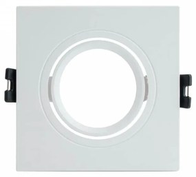 Faretto da Incasso Bianco Orientabile Quadrato in Policarbonato, Foro Ø75-85mm GU10 Colore del corpo Bianco