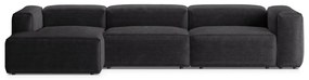 Divano angolare grigio scuro (con penisola a sinistra/con chaise lounge) con rivestimento in velluto a coste Bergamo – Cosmopolitan Design