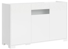 Madia e Credenza alta con Porta TV Riflesso bianco lucido e cashmere, Bianco Lucido / Madia / 4