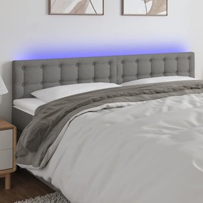 Testiera A Led Grigio Scuro 180x5x78/88 Cm İn Tessuto /