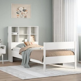 Letto libreria senza materasso bianco 100x200 cm legno di pino