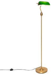 Lampada da terra Smart Banker bronzo con vetro verde incl. WiFi A60 - Banker