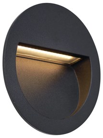 Lampada da parete a incasso moderna nera con LED IP65 - Gem