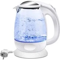 Bollitore Acqua Elettrico 1,7 Litri In Vetro 2200W Spina Schuko 16A Bianco