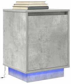 Comodino Con Luci Led Grigio Cemento 38x34x50 Cm /