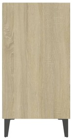 Credenza bianca e rovere sonoma 57x35x70 cm legno multistrato