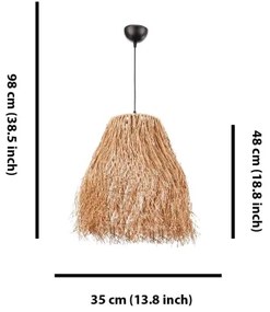 Lampada a sospensione con cavo FRINGE 1xE27/40W/230V in rafia