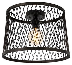 Lampada da soffitto rustica in rattan nero 40 cm IP44 - Calamus