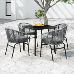 Set mobili da pranzo per giardino 5 pz antracite